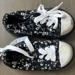 Place Kids Skull Print Black and White Sneakers